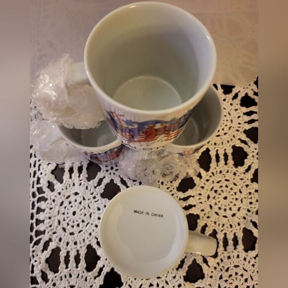 Halston 1992 New Set of 4, Still Wrapped American Classic Fashion Mugs 12oz. - Picture 5 of 5